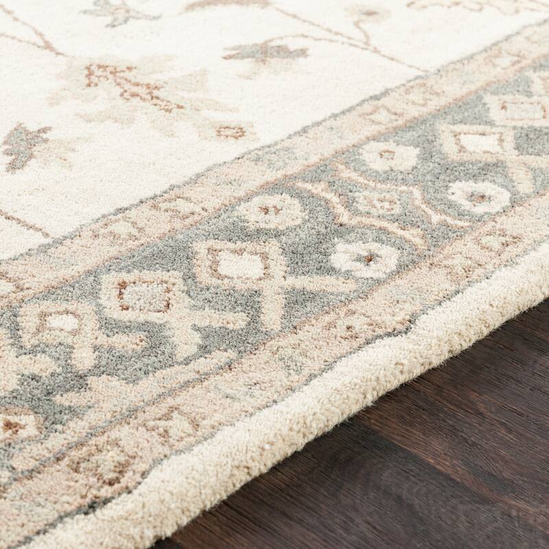 Livabliss Harrat Hand-Tufted Bordered Wool Runner Rug