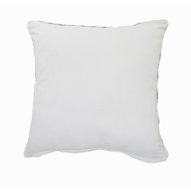 Handwoven Geometric Striped Square Throw Pillow - 20" - White and Gray