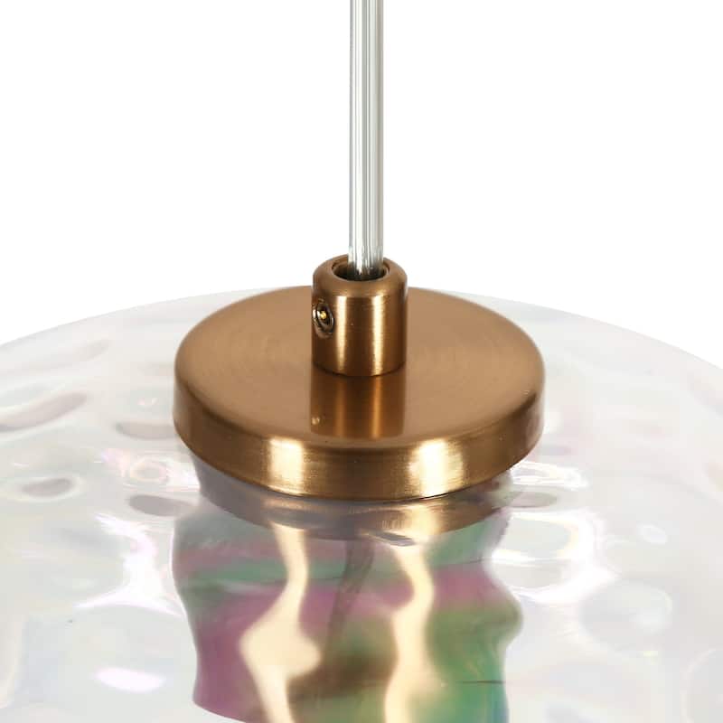 Modern 5-Light Gold Cluster Chandelier Colored Glass Island Pendant for Dining Room - D24" x H66" Max