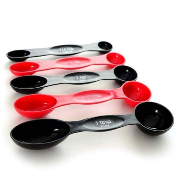 Norpro 5 pc Magnet Nesting Measuring Spoon Set - 1/4 tsp to 1 tbsp -  Red/Black - Bed Bath & Beyond - 31632352