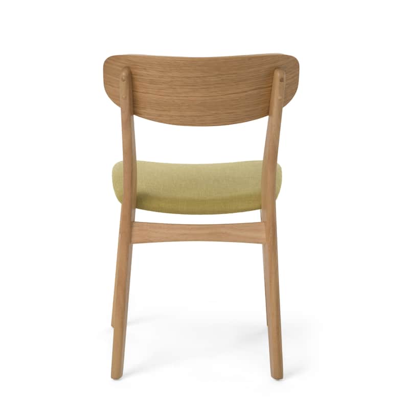 Fabric-upholstered Wood Dining Chairs (Set of 2) by Christopher Knight