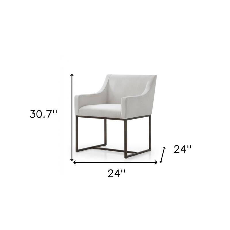 Upholstered Dining Chair with Antiqued Brass Legs for Dining Room - 24” x 24” x 30.70 "