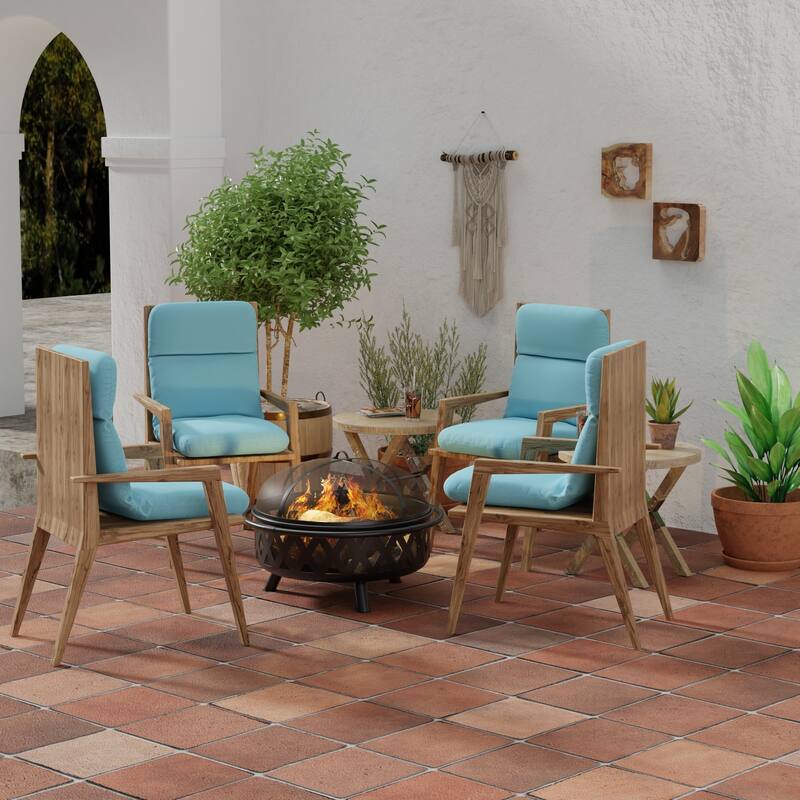 22" x 45" Outdoor Chair Cushion with Ties and Loop - 45'' L x 22'' W x 5'' H