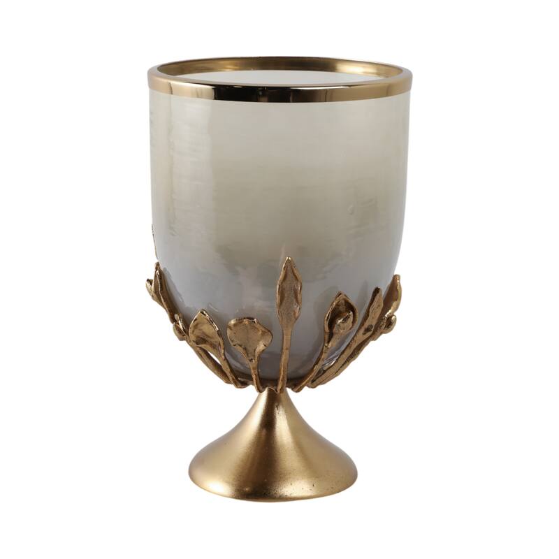 Glass Candle Holder Pedestal Hurricane Contemporary Tabletop Accent