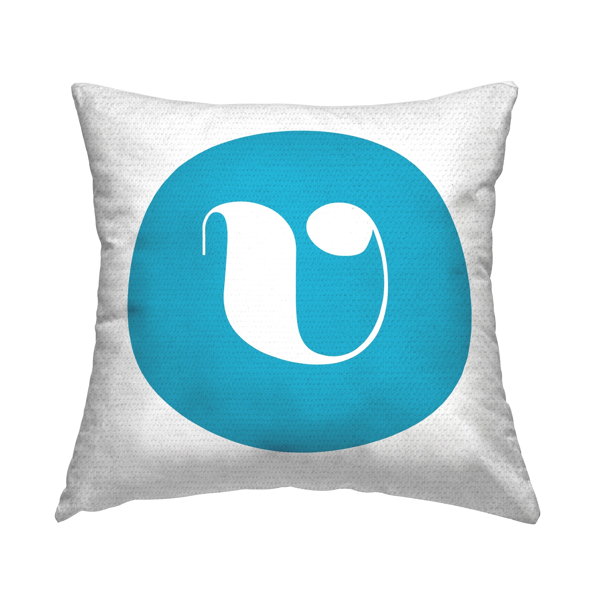Stupell Blue Initial Printed Outdoor Throw Pillow Design by Lil' Rue