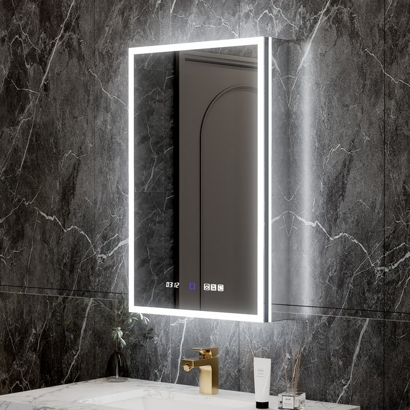 MEDUNJESS 20'' x 32'' Frameless Bathroom Cabinet with Defogging
