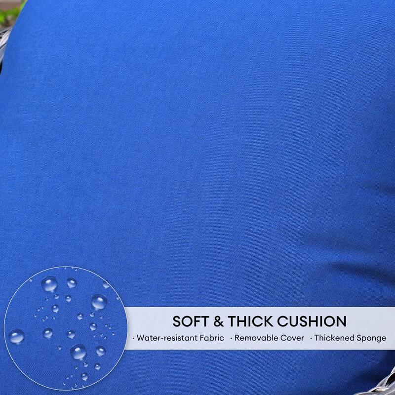 OVIOS 9-piece Patio Wicker Swivel Chair Set With 30" Fire Pit