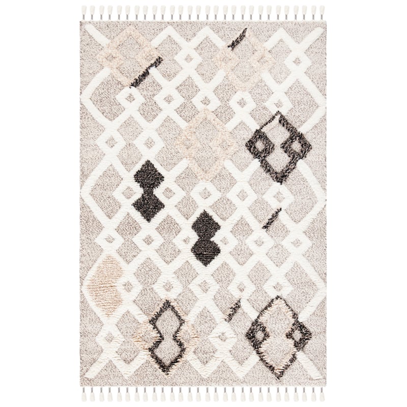 SAFAVIEH Hand-Knotted Casablanca Shag Evelinde Tribal Wool Rug