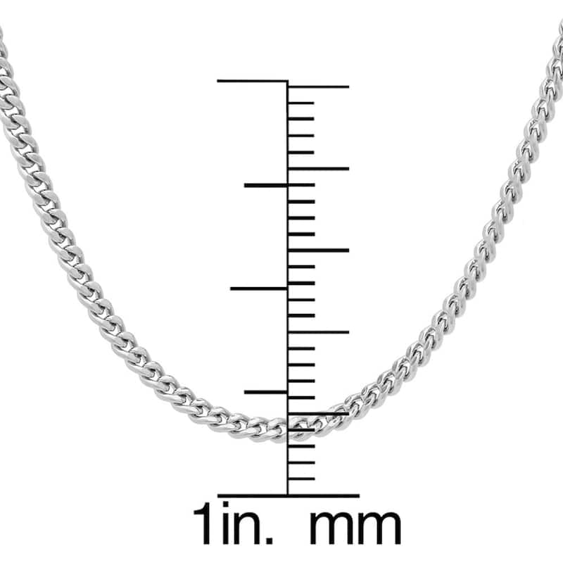 Roberto Martinez Sterling Silver 2 mm Curb Chain (16"24")