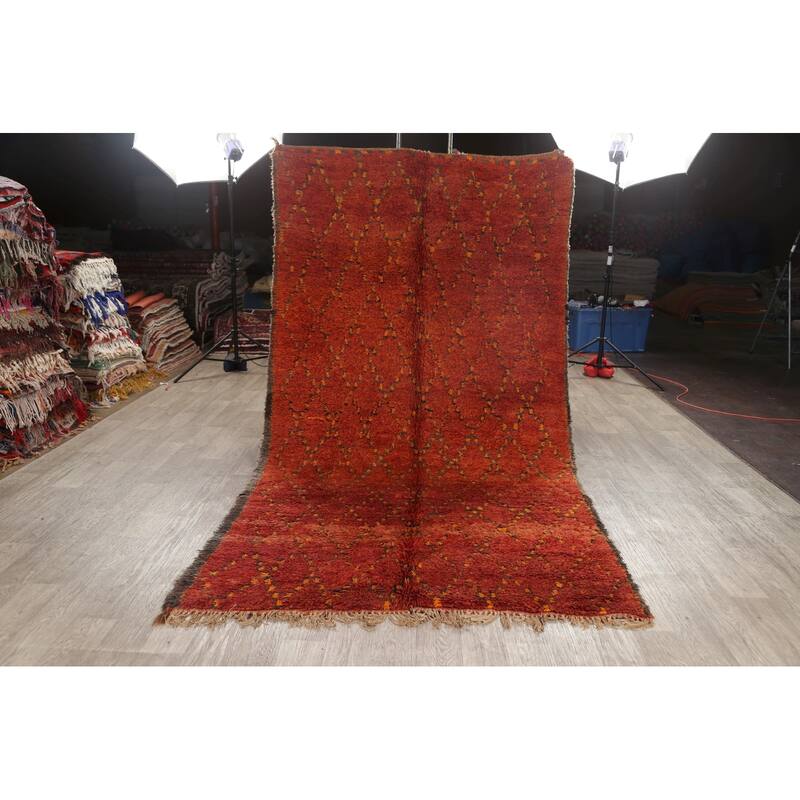 Tribal Moroccan Oriental Area Rug Wool Hand-knotted Office Carpet - 5'8" x 10'3"