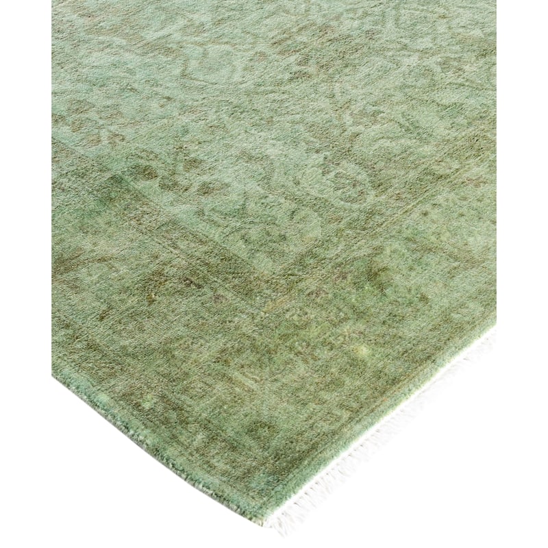 Overdyed One-of-a-Kind Hand-Knotted Area Rug - Green - 3' 4" x 5' 0"