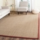 preview thumbnail 84 of 169, SAFAVIEH Natural Fiber Marina Basketweave Seagrass Rug 6' x 9' - Natural/Red