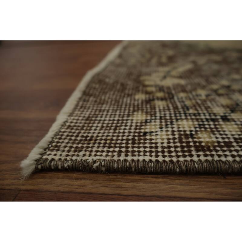 Hand Knotted Oriental 100% Wool Carpet Transitional Floral Beige & Ivories Anatolian Area Rug - 8' 3'' X 4' 11''