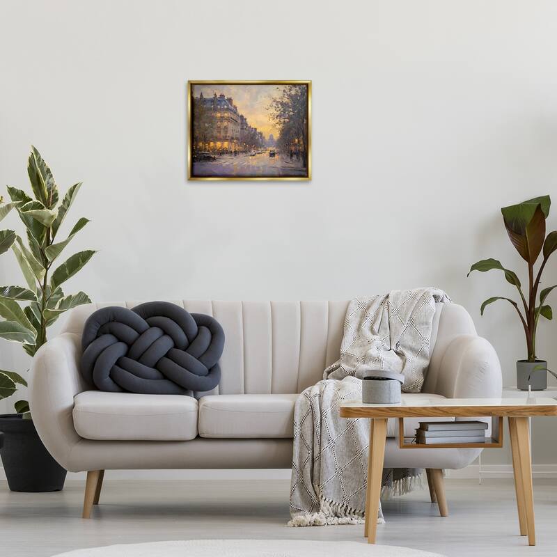 Stupell Vintage City Street View Framed Floater Canvas Wall Art Design By Petal Prints Design