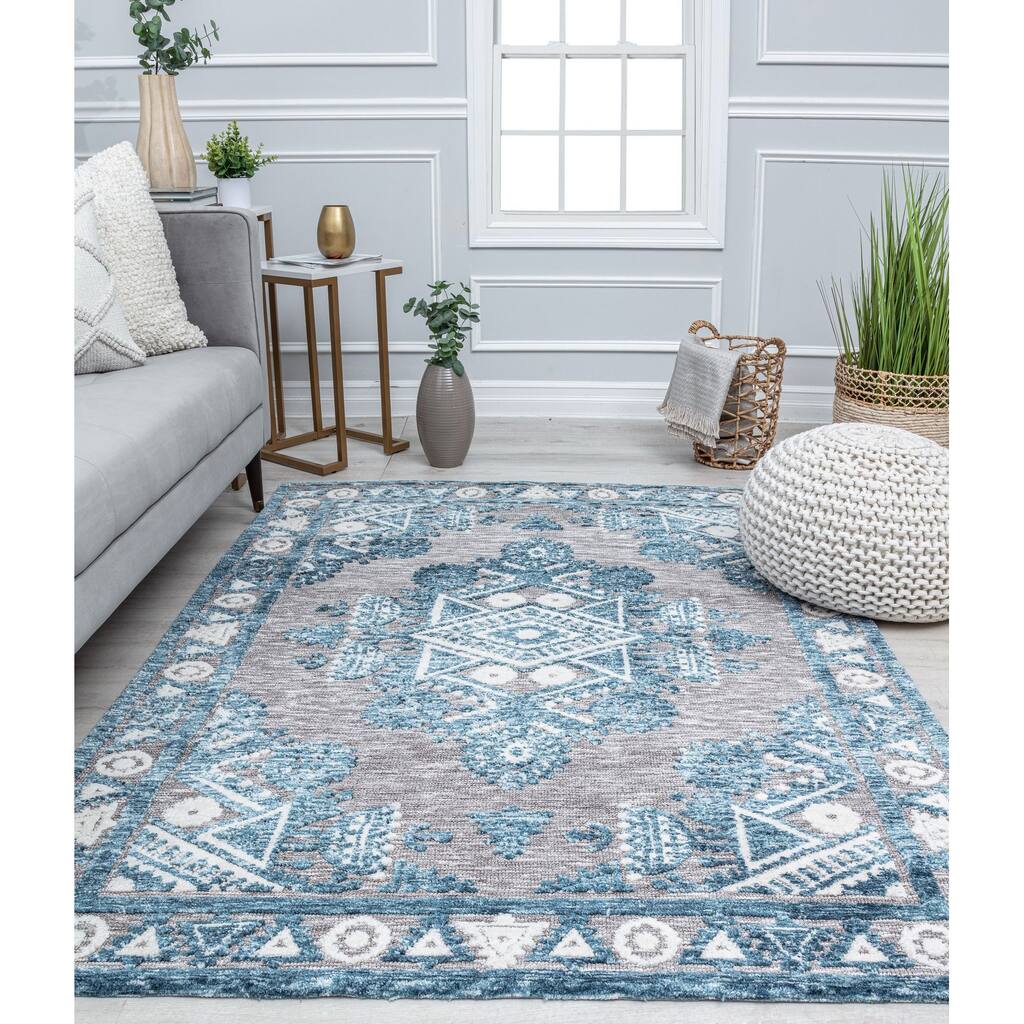 Rugs America Gianna Blue Wonder Area Rug
