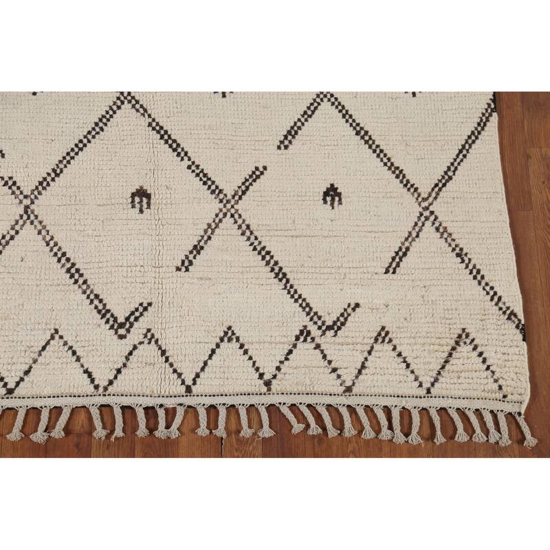 Trellis Moroccan Oriental Area Rug Hand-Knotted Wool Carpet - 5'0"x 8'8"