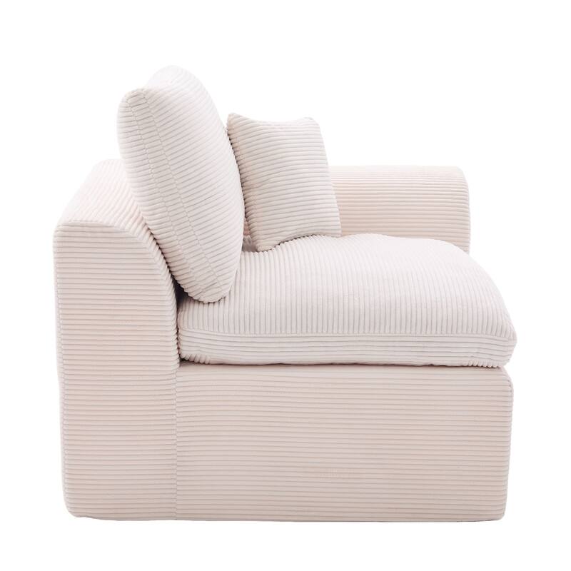 Beige Sectional Sofa Loveseat with Armrests, Sofa Couch Sleeper Sofa Convertible Couch 2 Seat Sofa Couch