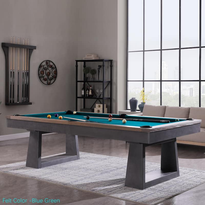 HESTON 8ft Billiard Slate Pool Table - Green/Blue