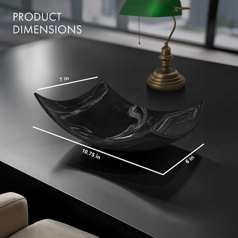 Creative Scents Black Marble Look Fruit Bowl for Kitchen Counter