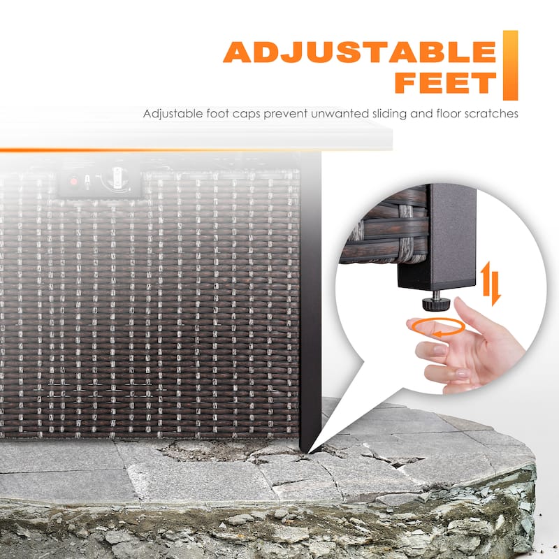 43-inch 50,000 BTU Propane Gas Fire Pit Table, Dark Brown & Coffee Color