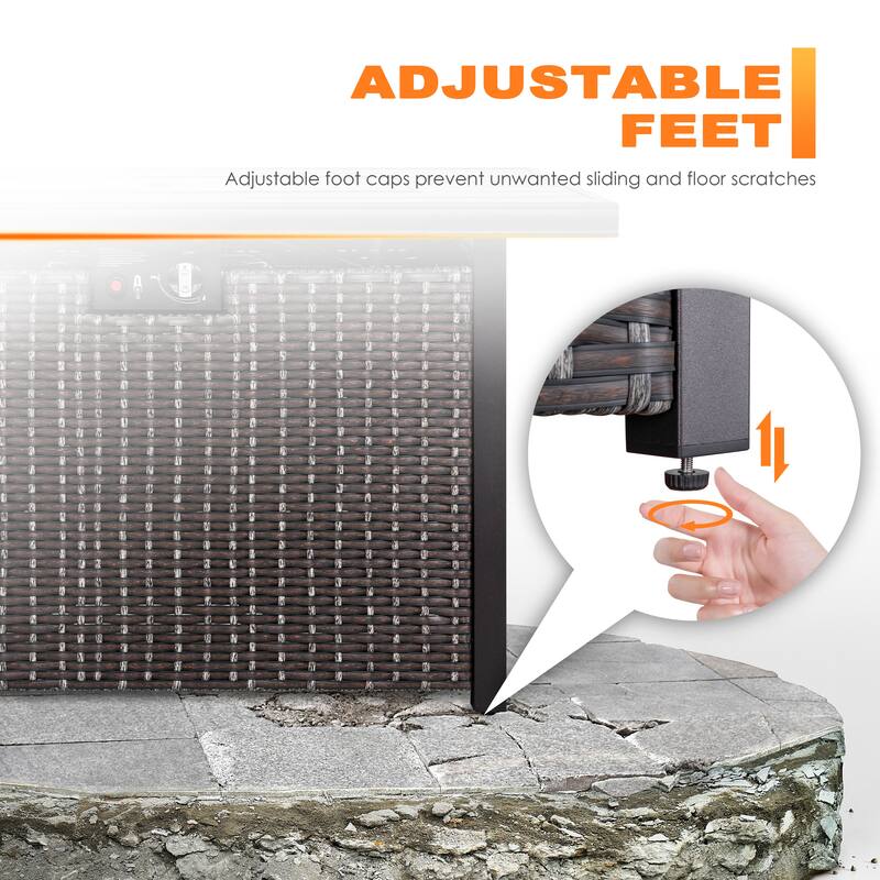 Outdoor 43-inch 50,000 BTU Propane Gas Fire Pit Table - 42 inches