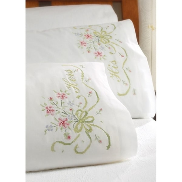 Bucilla Pillowcase Pair Bridal Bouquet Stamped Embroidery (20 X 30 Inches)