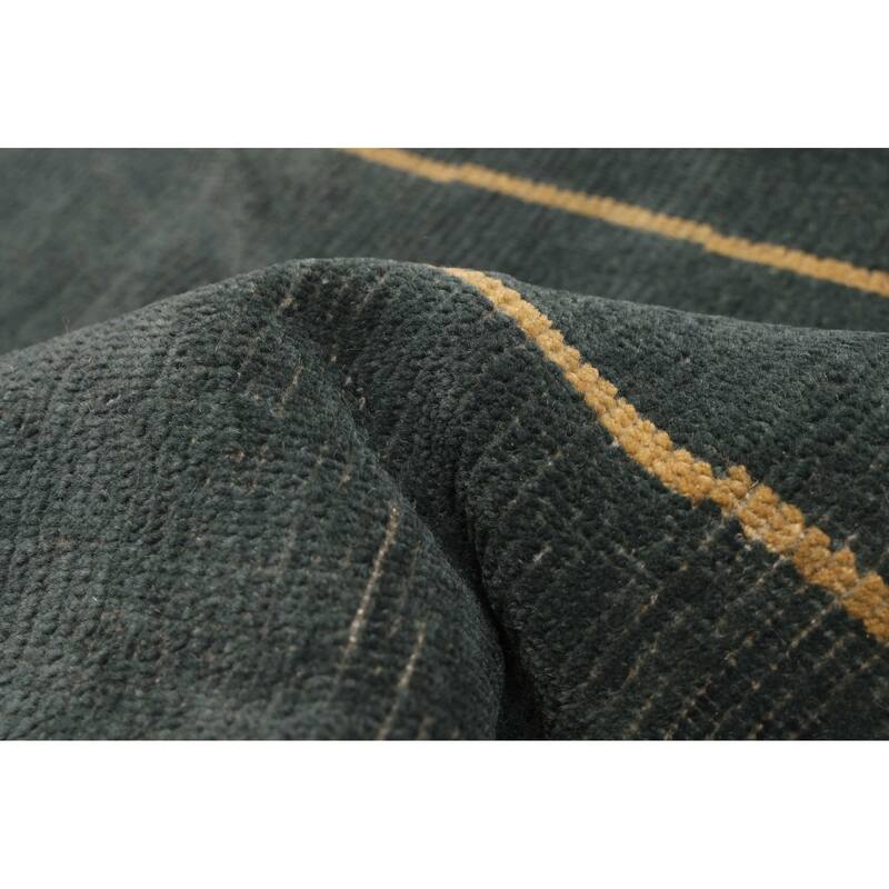 ECARPETGALLERY Hand-knotted Pak Finest Marrakesh Dark Green Wool Rug - 9'0 x 11'9