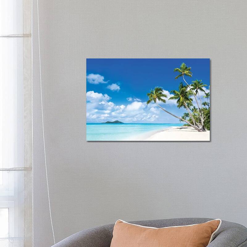 iCanvas "Tropical Beach With Palm Trees" by Jan Becke Canvas Print - 18x26x1.5