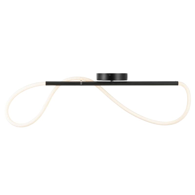 Lisette Contemporary Minimalist 360 Adjustable Silicone Neon Rope Dimmable Linear Integrated LED Flush Mount, by JONATHAN Y