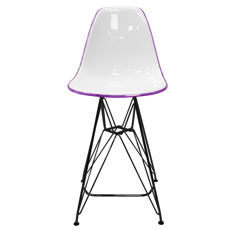 ABS Resin Barstool with Black Steel Base Cresco Series by LeisureMod