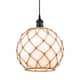 Option Matte Black / White Glass / Brown Rope