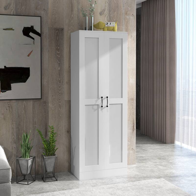 Modern Storage Cabinet with Adjustable Shelves Soft Close Door Anti Tipping Durable Particleboard for Home and Office