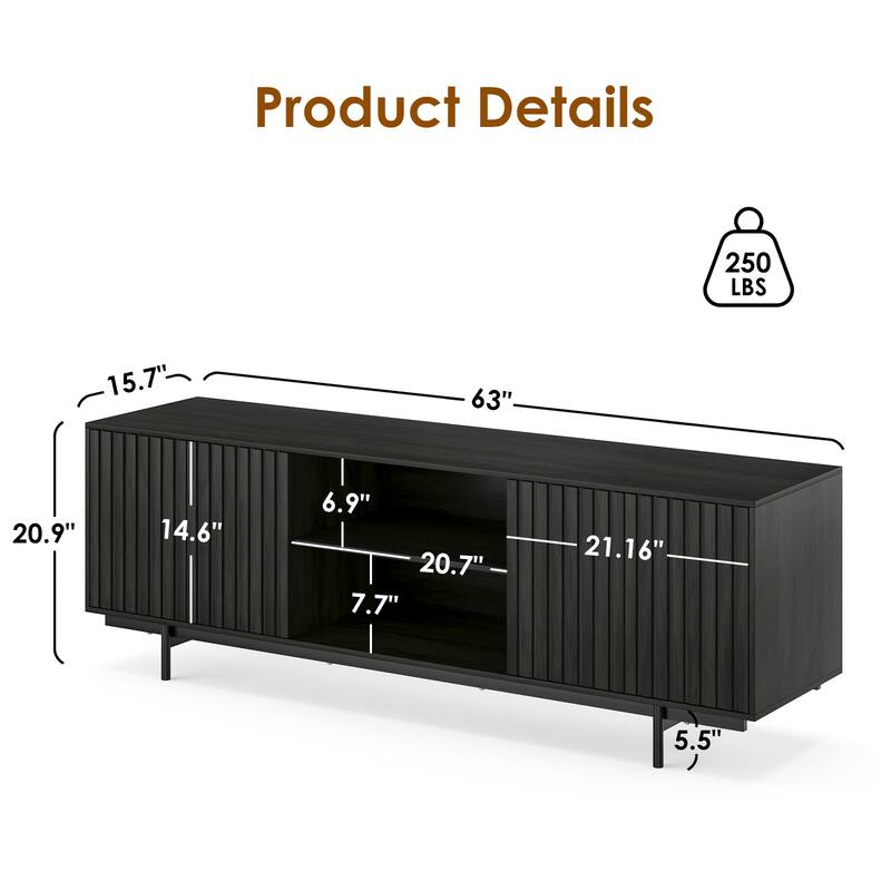 Rossetta Medieval Farmhouse style Pop-Up Door Design Wood TV Stand with Storage Shelf, up to 75"