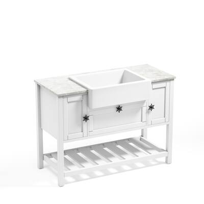 Coastal Farmhouse Style 48" Bathroom Vanity Set with Sink