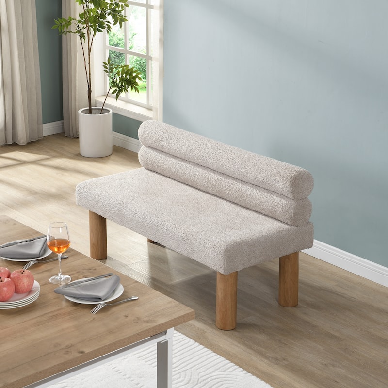 Christopher Knight Home- Arnhem Upholstered Dining Bench - Light Grey