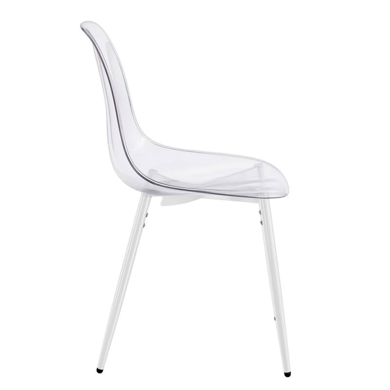 19.68" Modern Acrylic Dining Chair with Metal Legs, Set of 4