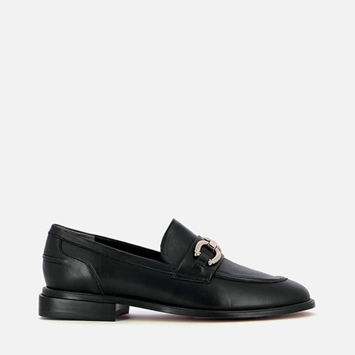 Clergerie Jael Leather Loafer - 37.5 FR/7 US - Black