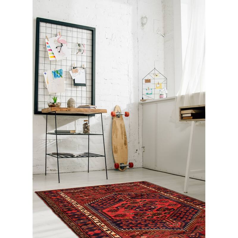 ECARPETGALLERY Hand-knotted Andelz Red Wool Rug - 4'3 x 6'3