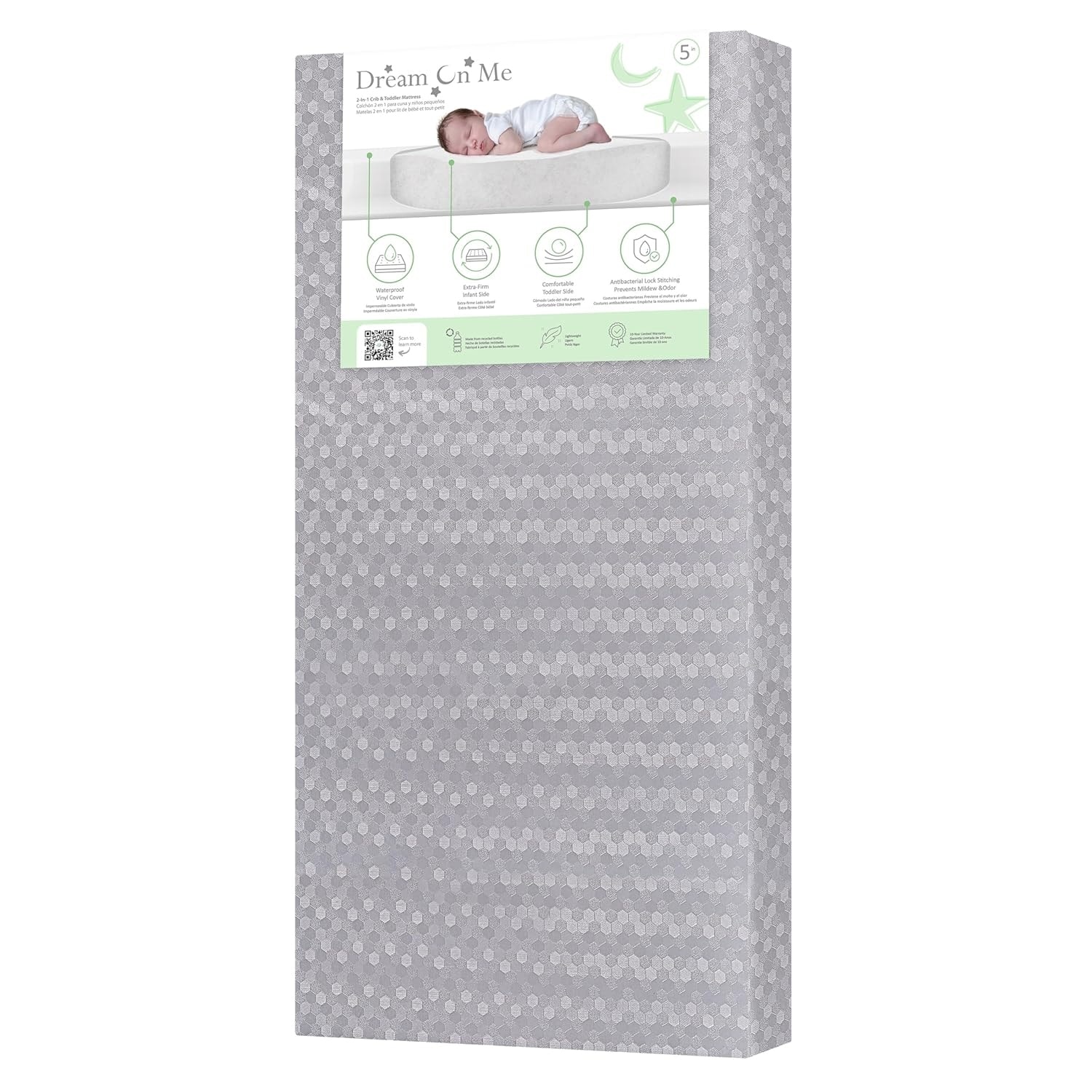 Dream On Me 2 in 1 Little Lullaby Crib and Toddler Mattress