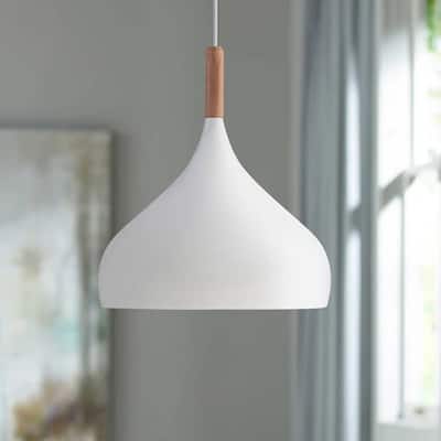 Felton White Aluminum Wood Pendant 13" Wide Modern for Dining Room - 13" x 13"