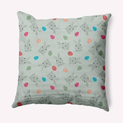 Bunnies and Eggs Easter Decorative Throw Pillow