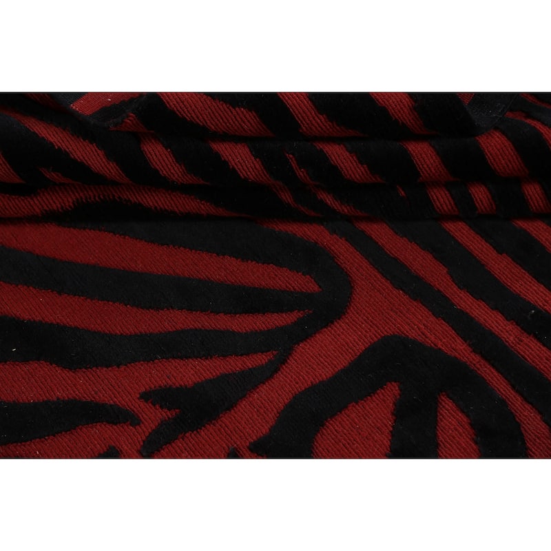 Vegetable Dye Animal Print Nepalese Area Rug Hand-knotted Wool Carpet - 10'1" x 12'0"