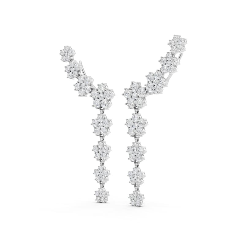 Auriya 14k Gold 6 1/4ctw Lab Grown Nature's Inspired Diamond Climber Earrings (E-F VS)