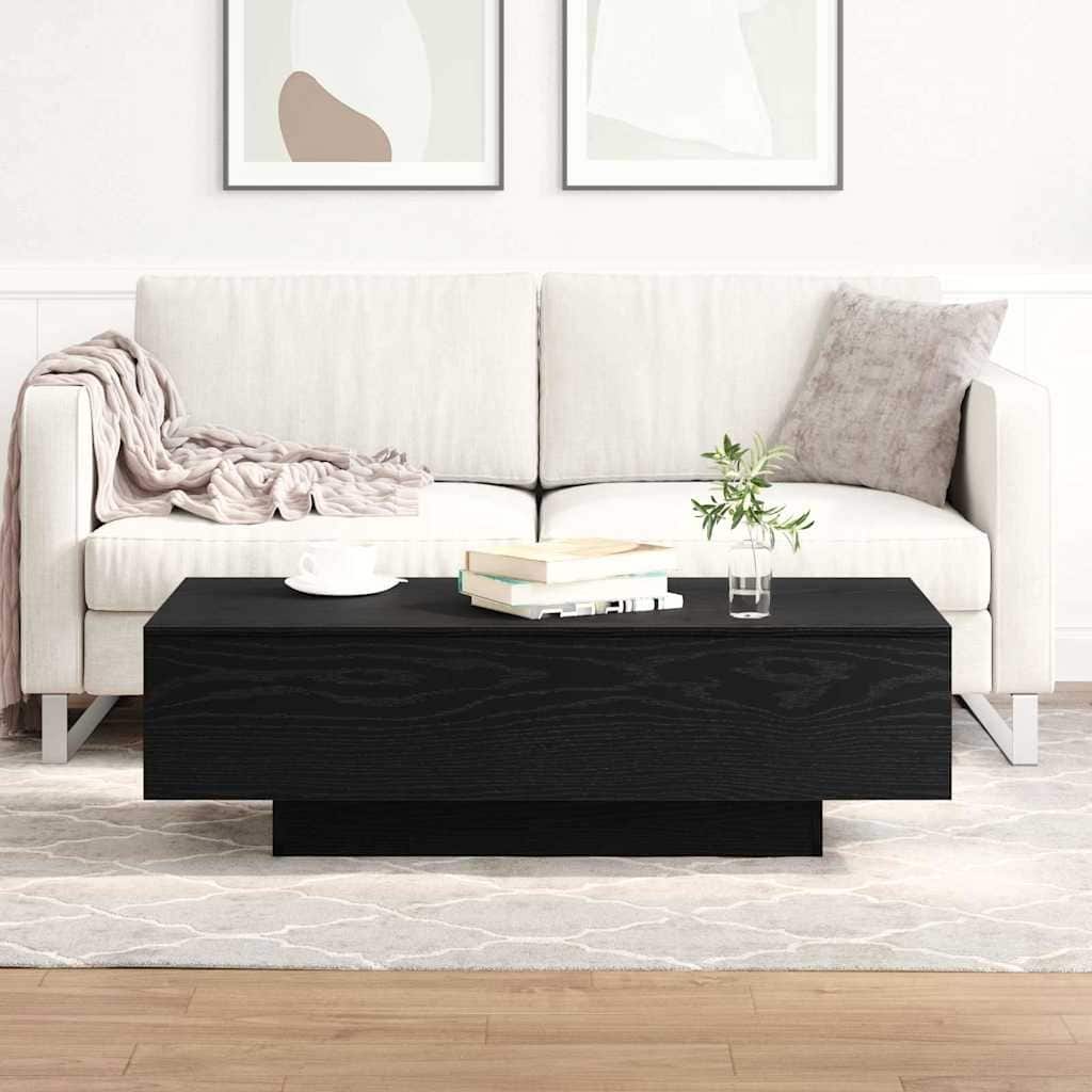 vidaXL Coffee Table Black Oak 39.37 x 19.49 x 12.20 in Engineered Wood - 39.37 x 19.49 x 12.20 in