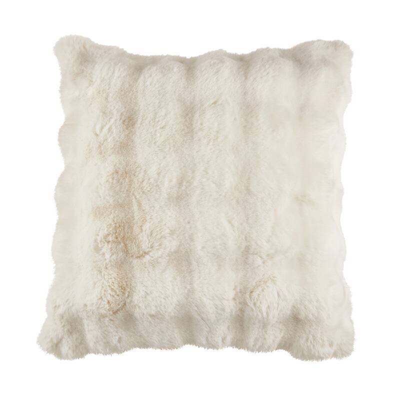 Plush Faux Fur Throw Pillow - Ultra-Soft Textured Accent for Sofa, Bed & Cozy Layered Styling - 20"x20" - Polyester - Ivory