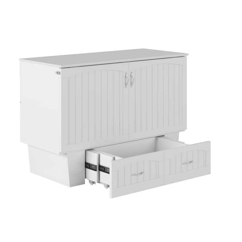 Murphy Bed Chest with Storage & USB Charger - Space Saving Bed Furniture