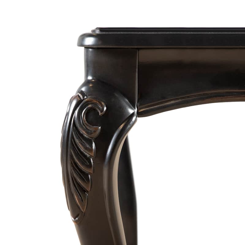 Furniture of America Clarissa Traditional Solid Wood 2-Piece Coffee Table and End Table Set with Carved Legs