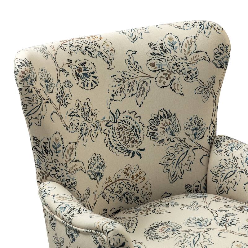 Nikolaus Armchair with Floral Fabric Pattern Set of 2 by HULALA HOME