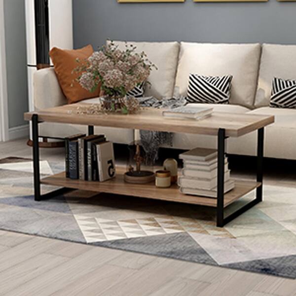 2 Tier Wooden Coffee Table with Storage - Bed Bath & Beyond - 35926056
