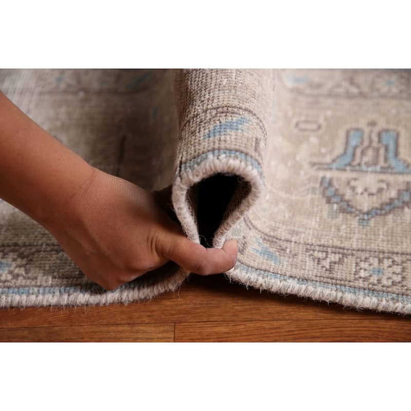 Handmade Vintage Distressed Tabriz Persian Rug Handmade Wool Carpet - 6'7" x 9'7"